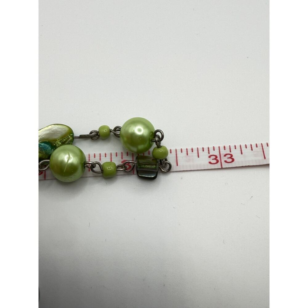 LONG OLIVE GREEN Endless Beaded Layering Strand 32.5” Drop Necklace - Picture 5 of 5
